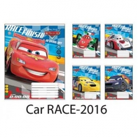 ЗУ Тетрадь поштучно 12 листов, косая без доп. л. Car race